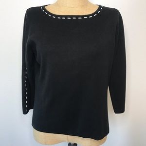 World Republic Clothing Co. Black Knit White Thread Contrast Sweater Size XL